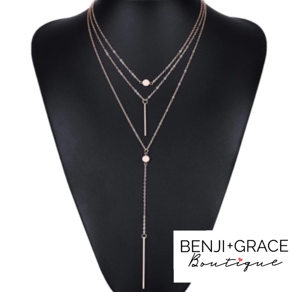 Dainty Layered Gold Choker Necklace - Picture 2 of 3